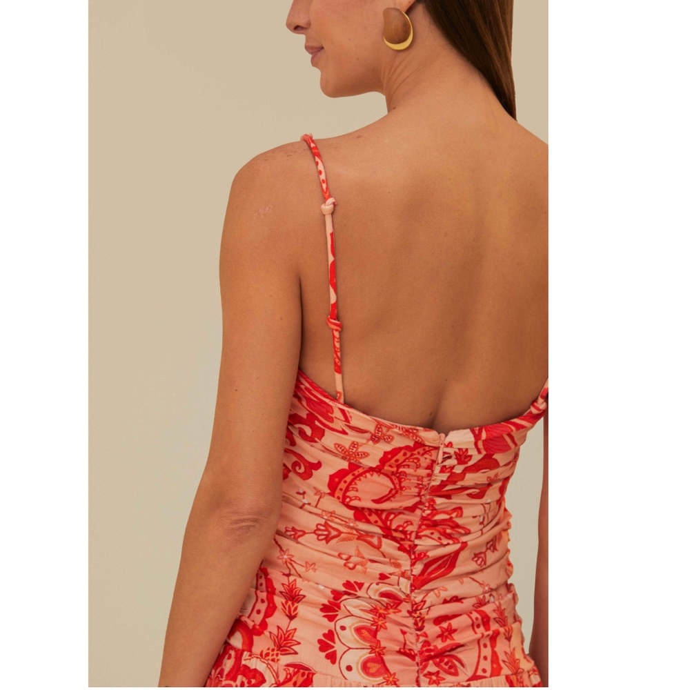FARM Rio Red Jaipur Crossover Euroflax Linen Maxi Dress Size Small NWT - Picture 16 of 16